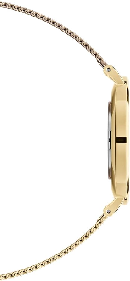 Daniel Wellington Classic Petite Black Dial Gold Mesh Bracelet Watch For Women - DW00100347