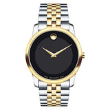 Movado Museum Classic Black Dial Two Tone Steel Strap Watch For Men - 606899
