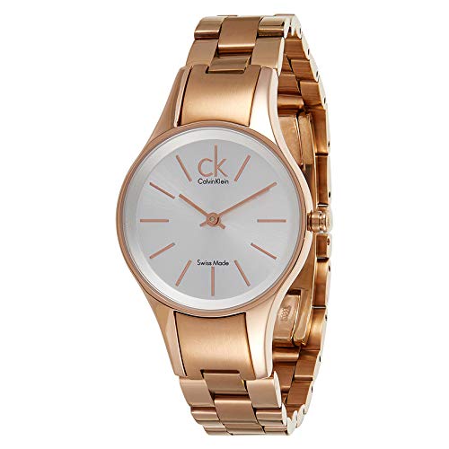 Calvin Klein Simplicity White Dial Rose Gold Steel Strap Watch for Women - K4323520