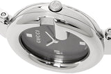 Gucci Guccissima Black Dial Silver Steel Strap Watch For Women - YA134301