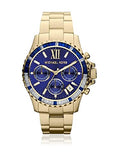 Michael Kors Everest Chronograph Blue Dial Gold Steel Strap Watch for Women - MK5754