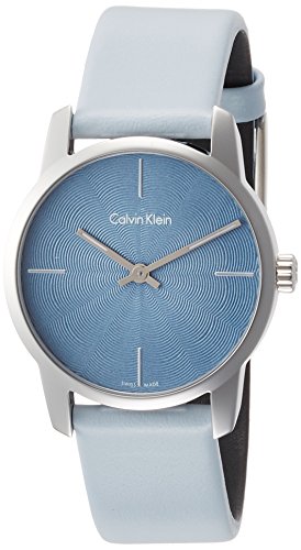 Calvin Klein City Blue Dial Blue Leather Strap Watch for Women - K2G231VN