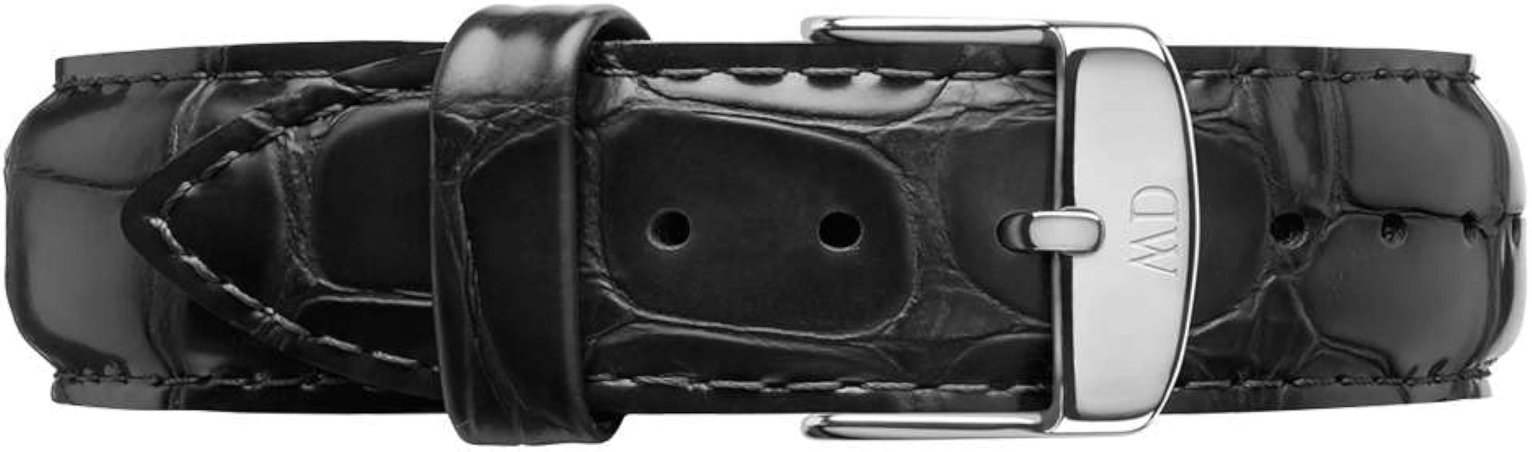 Daniel Wellington Dapper Reading Quartz White Dial Black Leather Strap Watch For Women - DW00100117