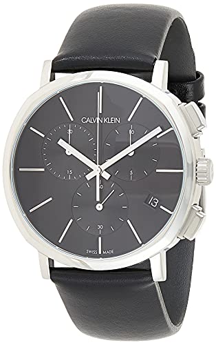 Calvin Klein Posh Black Dial Black Leather Strap Watch for Men - K8Q371C1