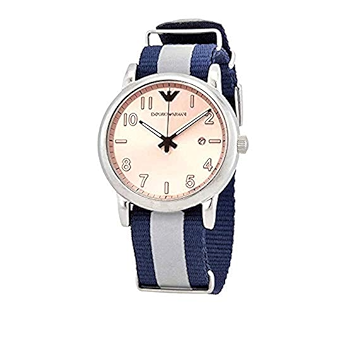 Emporio Armani Luigi Analog Beige Dial Two Tone NATO Strap Watch For Men - AR11212