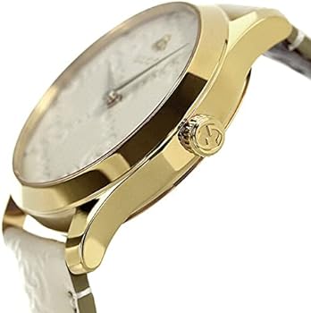 Gucci G Timeless Quartz White Dial White Leather Strap Watch For Women - YA1264033A