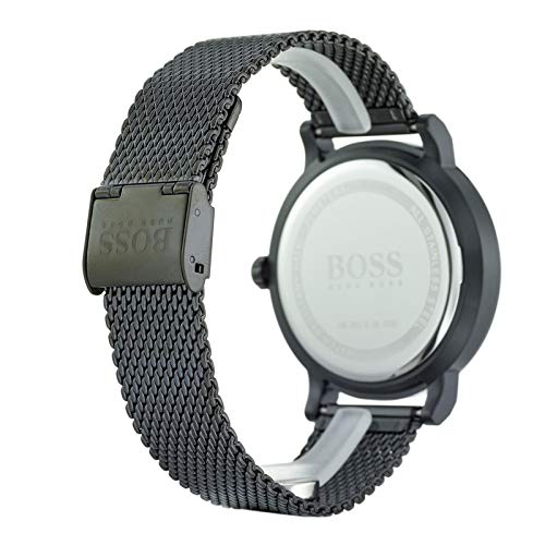 Hugo Boss Oxygen Black Dial Black Mesh Bracelet Watch for Men - 1513636