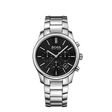 Hugo Boss Commander Black Dial Silver Steel Strap Watch for Men - 1513433