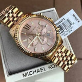 Michael Kors Lexington Gold Dial Gold Steel Strap Watch for Women - MK6473