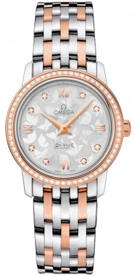 Omega De Ville Prestige Quartz Diamonds Silver Dial Two Tone Steel Strap Watch for Women - 424.25.27.60.52.001