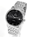 Omega De Ville Prestige Co-Axial Black Dial Silver Steel Strap Watch for Men - 424.10.40.20.01.001
