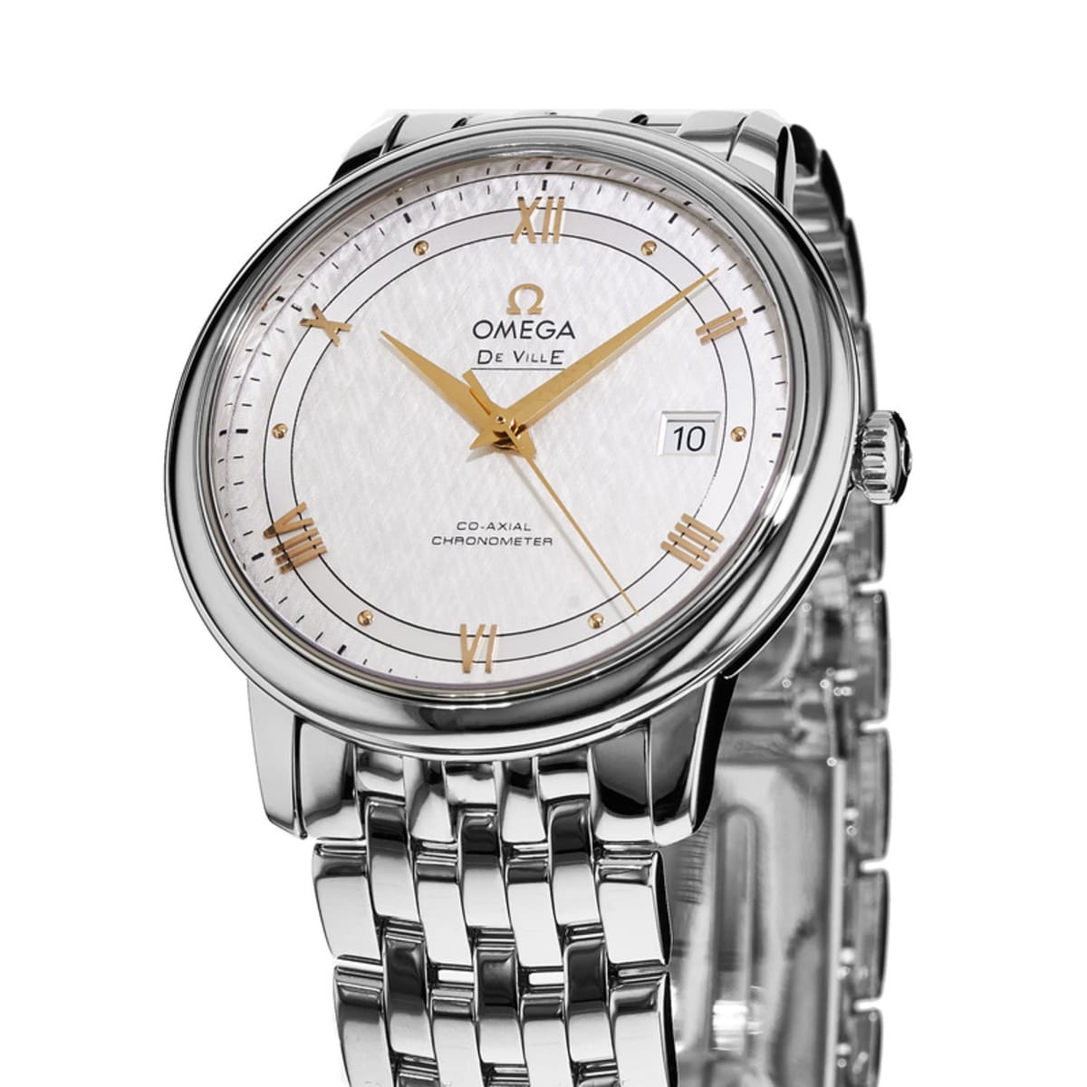 Omega De Ville Prestige Co Axial Silver Dial Silver Steel Strap Watch for Men - 424.10.40.20.02.004