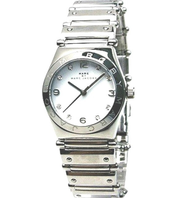 Marc Jacobs Amy White Dial Silver Steel Strap Watch for Women - MBM8518