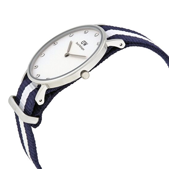 Daniel Wellington Classy Glasgow White Dial Two Tone Nylon Strap Watch For Women - DW00100082