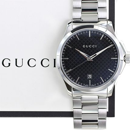 Gucci G Timeless Black Dial Silver Steel Strap Unisex Watch - YA126457