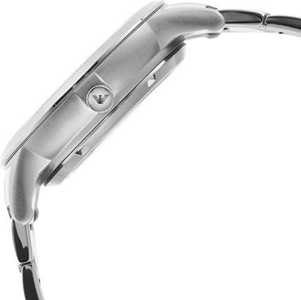 Emporio Armani Meccanico Automatic Black Dial Silver Steel Strap Watch For Men - AR60055