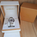 Versace Aion Chronograph White Dial Silver Steel Strap Watch for Men - VBR040017