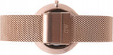 Daniel Wellington Petite Melrose Black Dial Rose Gold Mesh Strap Watch For Women - DW00100303