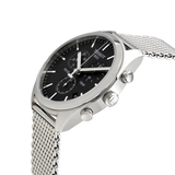 Tissot PR 100 Chronograph Black Dial Silver Mesh Bracelet Watch For Men - T101.417.11.051.01