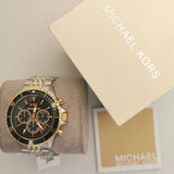 Michael Kors Bayville Chronograph Black Dial Two Tone Steel Strap Watch For Women - MK8872