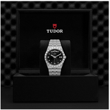 Tudor Royal Automatic Diamonds Black Dial Silver Steel Strap Watch for Men - M28600-0004