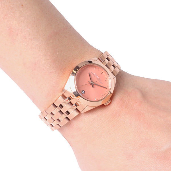 Marc Jacobs Peeker Pink Dial Rose Gold Stainless Steel Strap Watch for Women - MBM3377