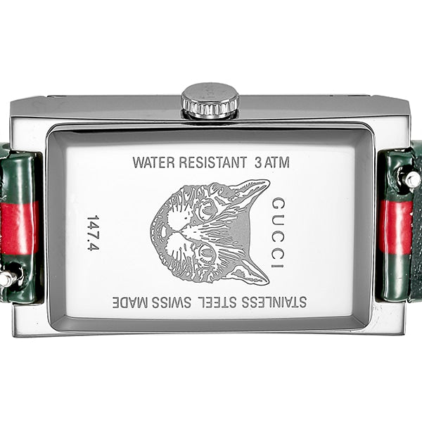 Gucci G Frame Quartz Green & Red Mother of Pearl Dial Multicolor Leather Strap Watch For Women - YA147408