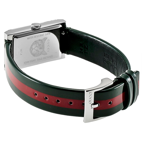 Gucci G Frame Quartz Green & Red Mother of Pearl Dial Multicolor Leather Strap Watch For Women - YA147408