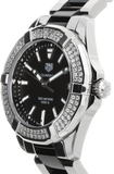 Tag Heuer Aquaracer Quartz Diamonds Black Dial Two Tone Steel Strap Watch for Men - WAY131E.BA0913