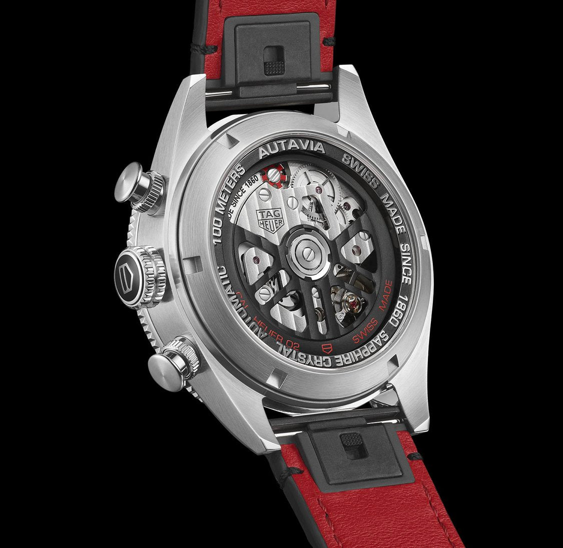 Tag Heuer Autavia Chronometer Flyback Chronograph Silver Dial Black Leather Strap Watch for Men - CBE511B.FC8279