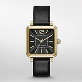 Marc Jacobs Vic Black Dial Black Leather Strap Watch for Women - MJ1522