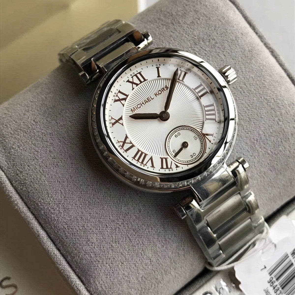 Michael Kors Skylar Quartz White Dial Silver Steel Strap Watch For Women - MK5970