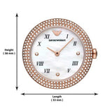Emporio Armani Rosa Quartz Mother Of Pearl White Dial Black Leather Strap Watch For Women - AR11356