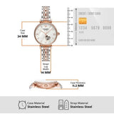 Emporio Armani Meccanico Automatic Mother of Pearl Dial Two Tone Steel Strap Watch For Women - AR60049