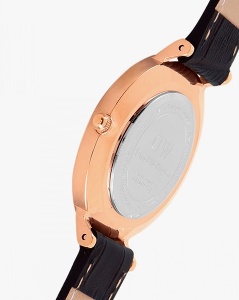 Daniel Wellington Classic Petite York Black Dial Brown Leather Strap Watch For Women - DW00100170