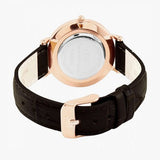 Daniel Wellington Classic Petite York Black Dial Brown Leather Strap Watch For Women - DW00100226