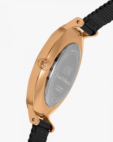 Daniel Wellington Petite Ashfield Black Dial Black Mesh Strap Watch For Women - DW00100245