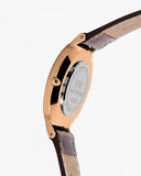 Daniel Wellington Classic Bristol White Dial Brown Leather Strap Watch For Women - DW00100039