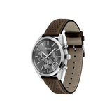Hugo Boss Grand Prix Grey Dial Brown Leather Strap Watch for Men -  1513476