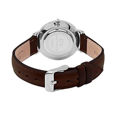 Daniel Wellington Classic Petite Bristol Black Dial Brown Leather Strap Watch For Women - DW00100177