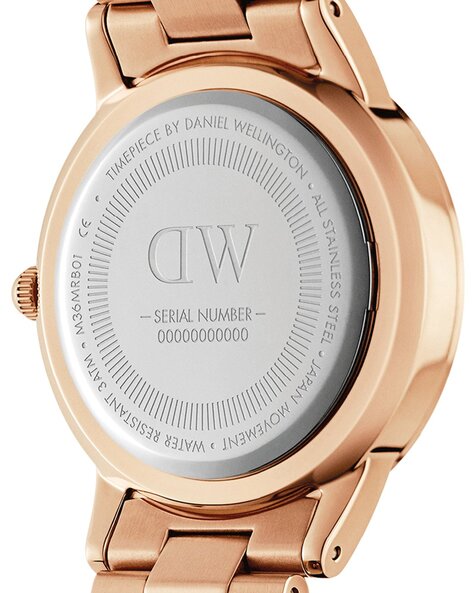 Daniel Wellington Iconic Link Grey Dial Rose Gold Steel Strap Watch For Women - DW00100336