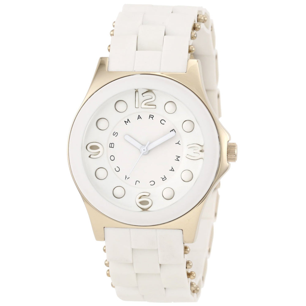 Marc Jacobs Pelly White Dial White Silicone Strap Watch for Women - MBM2526