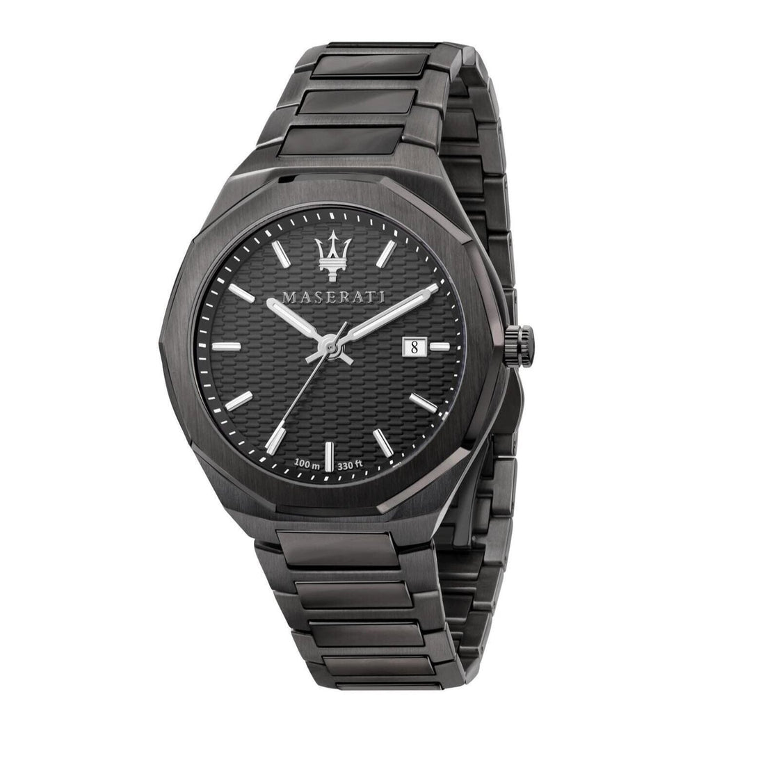 Maserati Stile Quartz Black Dial Black Steel Strap Watch For Men - R8853142001