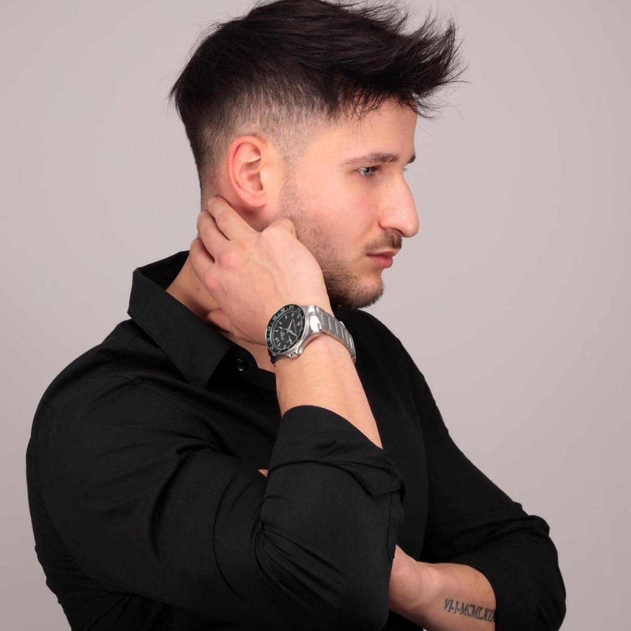 Maserati SFIDA Chronograph Black Dial Silver Steel Strap Watch For Men - R8853140005