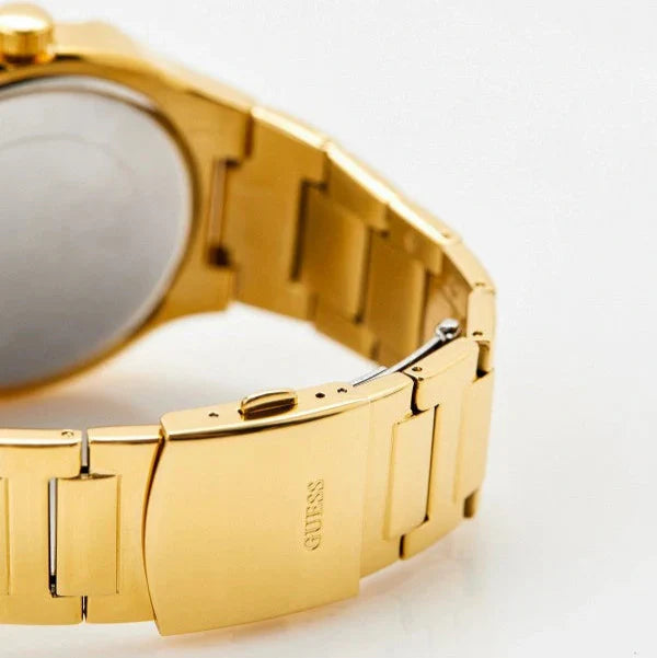 Guess Duke Glitz Crystals Gold Dial Gold Steel Strap Watch For Men - GW0576G2