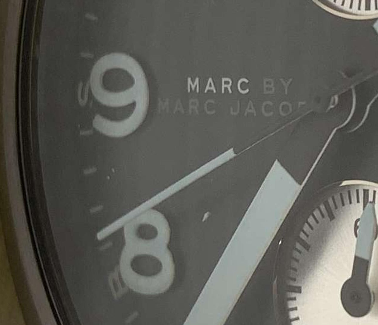 Marc Jacobs Larry Chronograph Black Dial Black Leather Strap Watch for Men - MBM5054