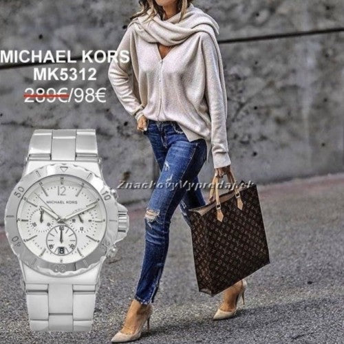 Michael Kors Dylan Silver Dial Silver Steel Strap Watch for Women - MK5312