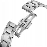 Daniel Wellington Iconic Pink Dial Silver Steel Strap Watch For Women - DW00100329