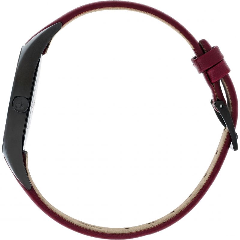 Calvin Klein Rebel Red Black Dial Red Leather Strap Watch for Women - K8P237U1