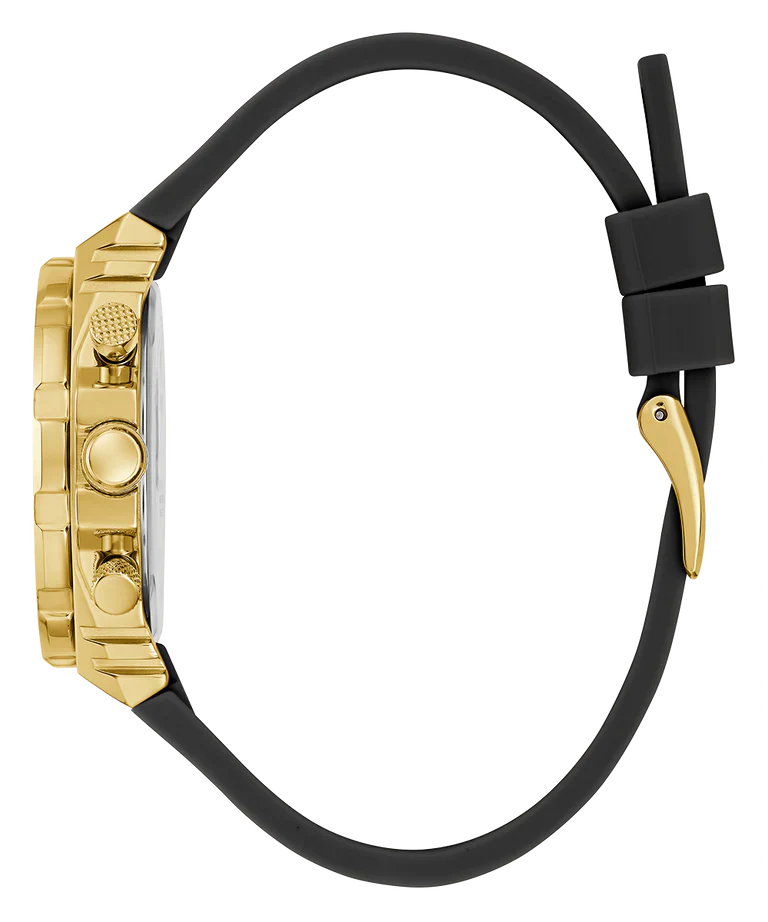 Guess Fusion Chronograph Black Dial Black Leather Strap Watch For Women - GW0553L4